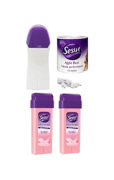 Kartuş Ağda Makinesi + Sesu Pembe Kartuş 100 Ml 2'li + Ağda Bezi 10 M Kartuş Ağda Makinesi + Sesu Pembe Kartuş 100 Ml 2'li + Ağda Bezi 10 M