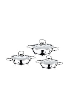 Safinox Eva 6 Parça Tel Kulplu Omlet Çelik Sahan Seti 16-18-20 CM