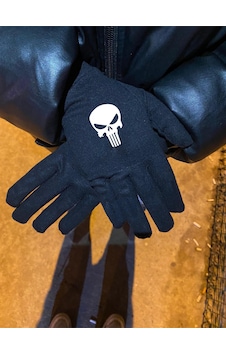 Kuru Kafa İskelet Punisher Reflektörlü Eldiven Motorsikler Scooter Günlük Spor Model 99 Siyah