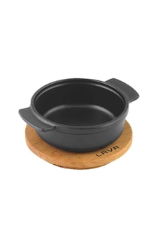 Ayrex Lava,pişirme Kabı, Lv Eco Gv 11 K4, Yuvarlak Güveç, Ahşap Altlık, Çap 11 Cm, Dökme Demir, Siyah Diğer