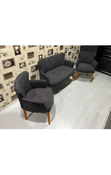 Venqm Bukle Çay Seti Koltuk Takımı Balkon Ofis Mutfak Antrasit Venqm Bukle Çay Seti Koltuk Takımı Balkon Ofis Mutfak Antrasit
