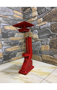 Alev Lambası Roket Tipi Pelet Soba - Kırmızı Alev Lambası Roket Tipi Pelet Soba - Kırmızı