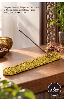 1 Adet Tütsülük Dragon Desenli Polyester Dekoratif İç Mekan Incense Holder, Tütsü Kabı, 28.4x5.5x6.2 Cm
