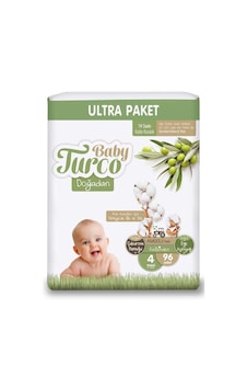 Baby Turco Doğadan Bebek Bezi 4 Numara Maxi Ultra 96 Adet Baby Turco Doğadan Bebek Bezi 4 Numara Maxi Ultra 96 Adet