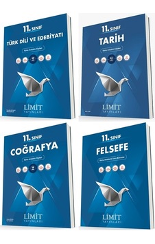 Limit 11. Sınıf Edebiyat + Tarih + Coğrafya + Felsefe Konu Föyleri Seti 4 Kitap 2023 Limit 11. Sınıf Edebiyat + Tarih + Coğrafya + Felsefe Konu Föyleri Seti 4 Kitap 2023