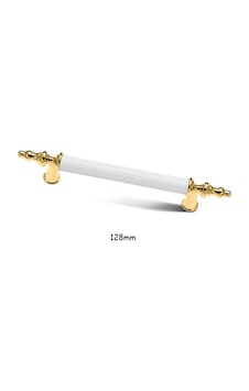 Ehobici.Ltd Asos Altın Beyaz Lüks Mobilya Dolap Çekmece Kulp 128Mm