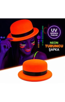 Neon Turuncu Uv Parti Şapkası Plastik Yetişkin Neon Turuncu Uv Parti Şapkası Plastik Yetişkin