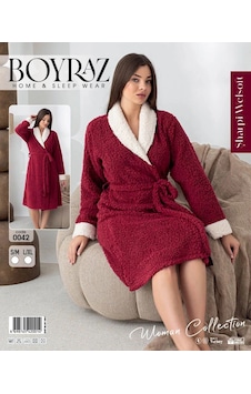 Kocabey 0042 Kadın Sharpi Welsolf Sabahlık Bordo