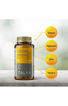 Kalsiyum, Magnezyum, Çinko, Vitamin D İçeren Takviye Edici Gıda - Gıda Takviyesi - 60 Tablet Kalsiyum, Magnezyum, Çinko, Vitamin D İçeren Takviye Edici Gıda - Gıda Takviyesi - 60 Tablet