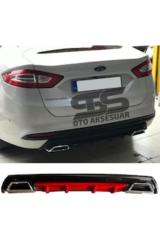 Ford Mondeo Mk4 Difüzör Arka Tampon Eki 2 Egzoz Çıkışlı Kırmızı Lüx Tip