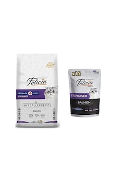 Felicia Kısırlaştırılmış Somonlu Yetişkin Kedi Maması 12 KG + Felicia Yaş Mama Felicia Kısırlaştırılmış Somonlu Yetişkin Kedi Maması 12 KG + Felicia Yaş Mama