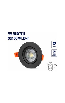 Lampist 5w Siyah Kasa Mercekli Yuvarlak Cob Downlıght 3000k Lampist 5w Siyah Kasa Mercekli Yuvarlak Cob Downlıght 3000k