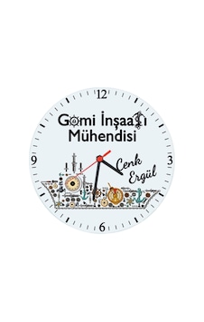 Gemi Inşaatı Mühendisine Hediye Isimli Cam Duvar Saati Çok Renkli Gemi Inşaatı Mühendisine Hediye Isimli Cam Duvar Saati Çok Renkli