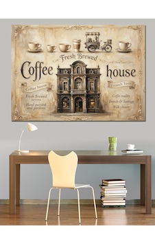 Coffee House Nostaljik Bina Tasarımı Dekoratif Kanvas - Mdf Ahşap Tablo Coffee House Nostaljik Bina Tasarımı Dekoratif Kanvas - Mdf Ahşap Tablo