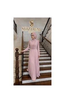 Tane Piliseli Taş Detaylı Abiye Pembe - 896242668 Pembe