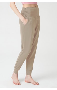Los Ojos Vizon Beli Lastikli Şalvar Görünümlü Harem Pantolon Yoga Joggers Vizon Vizon