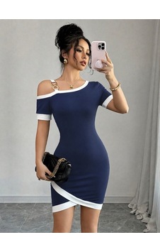 Veraura Lifestyle Kadın Kısa Kollu Asimetrik Kesim Yaka Şerit Ve Aksesuar Detaylı Modal Elbise Lacivert Veraura Lifestyle Kadın Kısa Kollu Asimetrik Kesim Yaka Şerit Ve Aksesuar Detaylı Modal Elbise Lacivert
