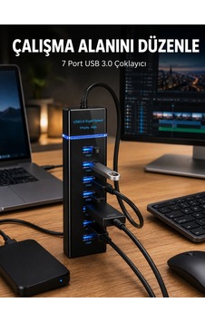 Mey İthalat 7 Girişli Usb 3.0 Hub 5gbps Led Göstergeli Usb Çoğaltıcı Diğer Mey İthalat 7 Girişli Usb 3.0 Hub 5gbps Led Göstergeli Usb Çoğaltıcı Diğer