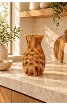 Atbyhome Doğal Hasır Rattan Çiçek Vazosu 26 Cm - Masa Üstü Dekoratif El Örgüsü Kuru Çiçeklik Ve Saksı Kahverengi Atbyhome Doğal Hasır Rattan Çiçek Vazosu 26 Cm - Masa Üstü Dekoratif El Örgüsü Kuru Çiçeklik Ve Saksı Kahverengi