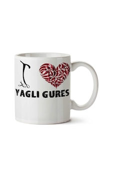 I Love Yağlı Güreş İki Tarafı Baskılı Kupa Bardak Çok Renkli I Love Yağlı Güreş İki Tarafı Baskılı Kupa Bardak Çok Renkli