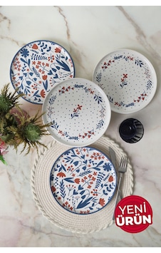 Keramika Dot & Bloom Nordic Pasta Tabağı 22 Cm 4 Adet 22963-64 Keramika Dot & Bloom Nordic Pasta Tabağı 22 Cm 4 Adet 22963-64