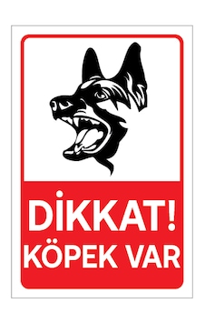 Dikkat Köpek Var Uyarı Folyo Etiket Dikkat Köpek Var Uyarı Folyo Etiket
