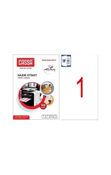 Cassa Laser Etiket 210x297mm 1x100 100 Adet Diğer Cassa Laser Etiket 210x297mm 1x100 100 Adet Diğer