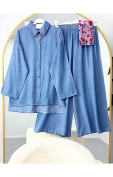Lovie Moda Kadın Yanı Yırtmaçlı Trend Gömlekli Pantolonlu Takım Turkuaz Mint Yeşili Lovie Moda Kadın Yanı Yırtmaçlı Trend Gömlekli Pantolonlu Takım Turkuaz Mint Yeşili