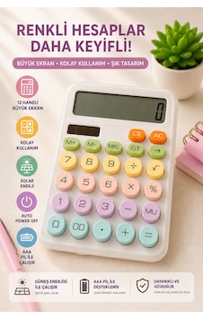 Karuida Hesap Makinesi Solar Çocuklar İçin Beyaz Renk - 916700931 Diğer