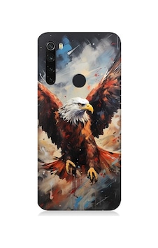 Xiaomi Redmi Note 8 Uyumlu Beyaz Başlı Siyah Kartal Desenli Silikon Kılıf Xiaomi Redmi Note 8 Uyumlu Beyaz Başlı Siyah Kartal Desenli Silikon Kılıf
