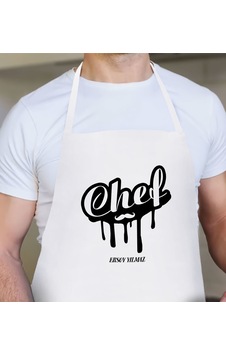 Kişiye Özel Chef Erkek Mutfak Önlüğü - 2 Bej Kişiye Özel Chef Erkek Mutfak Önlüğü - 2 Bej