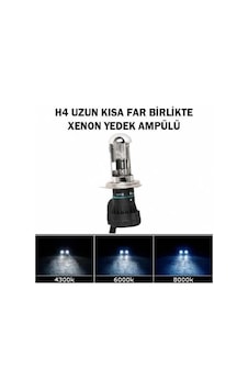 H4 6000K Xenon Far Ampulü Uzun Kısa Yedek 2 Adet H4 6000K Xenon Far Ampulü Uzun Kısa Yedek 2 Adet