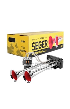 Seger 12 Volt Krom 2 Borulu Fala Fala Kompresörlü Korna Seger 12 Volt Krom 2 Borulu Fala Fala Kompresörlü Korna