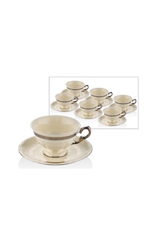 Lamedore Florid White Silver 6 'lı Tea Cups Set Çay Fincanı Krem Lamedore Florid White Silver 6 'lı Tea Cups Set Çay Fincanı Krem