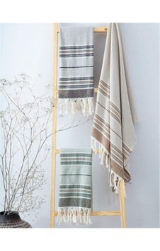 Ecocotton Arya Peştemal %10 0pamuk Jakarlı Kilim Saçaklı Siyah 90x180 Cm - Siyah