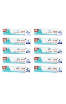 Aqua Alcohol Swap Cilt Temizleme Mendili 10 x 100'lü Aqua Alcohol Swap Cilt Temizleme Mendili 10 x 100'lü