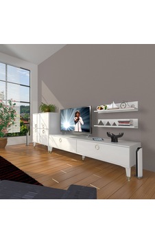 Decoraktiv Eko On Mdf Std Gold Tv Ünitesi Tv Sehpası Beyaz Decoraktiv Eko On Mdf Std Gold Tv Ünitesi Tv Sehpası Beyaz
