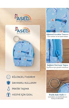 Asel Aksesuar Karakter Baskılı Kancalı Mini Kız Çocuk Cüzdanı Ve Çanta Aksesuarı - 7 Farklı Desen Asel Aksesuar Karakter Baskılı Kancalı Mini Kız Çocuk Cüzdanı Ve Çanta Aksesuarı - 7 Farklı Desen