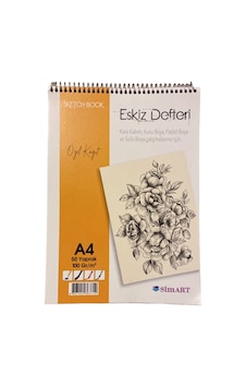Simart Eskiz Defteri A4 50 Yaprak 100 Gr/m² Spiral Sketch Book Özel Kağıt Sanat Defteri