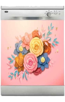 Bulaşık Makinesi Sticker Kaplama Beyaz Eşya Kaplama 3 Boyutlu Gül Bulaşık Makinesi Sticker Kaplama Beyaz Eşya Kaplama 3 Boyutlu Gül