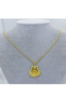 22 Ayar Altın Kaplama Burgu Zincir'li Tuğra'lı Damla Kadın Kolye Gold 22 Ayar Altın Kaplama Burgu Zincir'li Tuğra'lı Damla Kadın Kolye Gold