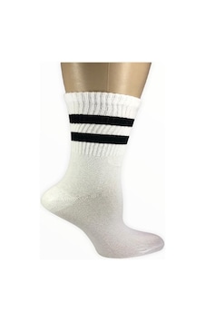 Design Socks KADIN PAMUKLU ÇİZGİ DESENLİ SOKET ÇORAP-Beyaz Design Socks KADIN PAMUKLU ÇİZGİ DESENLİ SOKET ÇORAP-Beyaz