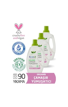 Ecos3 Organik Konsantre Çamaşır Yumuşatıcısı 3 x 750 ML Ecos3 Organik Konsantre Çamaşır Yumuşatıcısı 3 x 750 ML