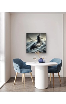 Denizaltı Temalı Kanvas Tablo 90x90 Cm Açık Mavi Denizaltı Temalı Kanvas Tablo 90x90 Cm Açık Mavi