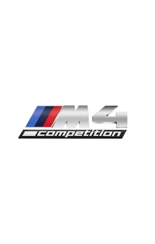 Bmw M4 Competition Bagaj Yazısı Gümüş Renk - Bmw M4 Competition Trunk Lettering Silver Color M4-gümüş