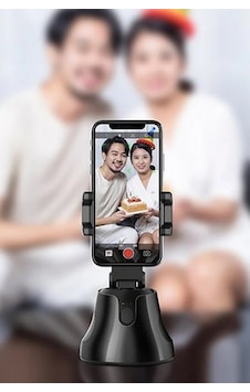 Büro Ev Ofis İçin Siyah 360 Dönen Takip Özellikli Selfie Aparatı Büro Ev Ofis İçin Siyah 360 Dönen Takip Özellikli Selfie Aparatı