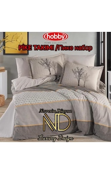 Hobby Poplin Pike Takımı Çift Kişilik Tanya Kahve Çok Renkli