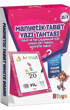 Btoys Manyetik Tablet Yazı Tahtası Pembe - Kız Btoys Manyetik Tablet Yazı Tahtası Pembe - Kız