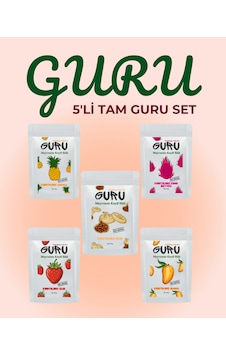 Guru Ejder Ananas Çilek İncir Mango Kurusu Set 5'li Guru Ejder Ananas Çilek İncir Mango Kurusu Set 5'li
