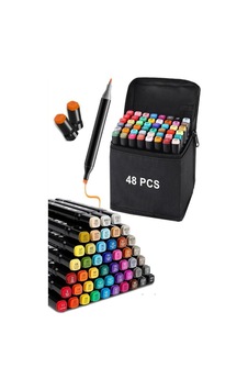 Arow Two Nib Çift Taraflı Marker Kalem 48 Li Renk Dc2.48color Qj-777 0484